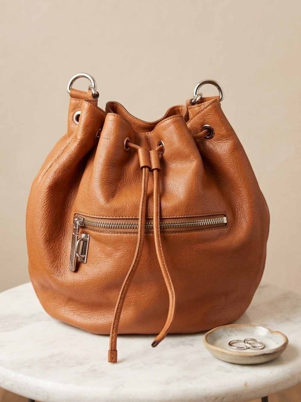 Michael Kors Dottie Large Bucket Bag in Luggage